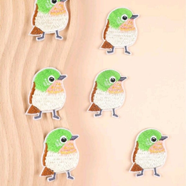 Little Bird Patch Green Bird Badge Embroidery Iron On Gift Decorative DIY Embroidery Project Accessories Clothing DIY