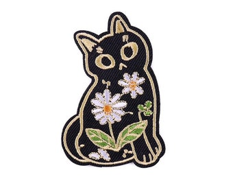 Black Cat Embroidery Design Iron on Patch Decorative Badge Embroidery Decorative DIY Gift Clothing Accessories Badge T-shirt Heat Transfer