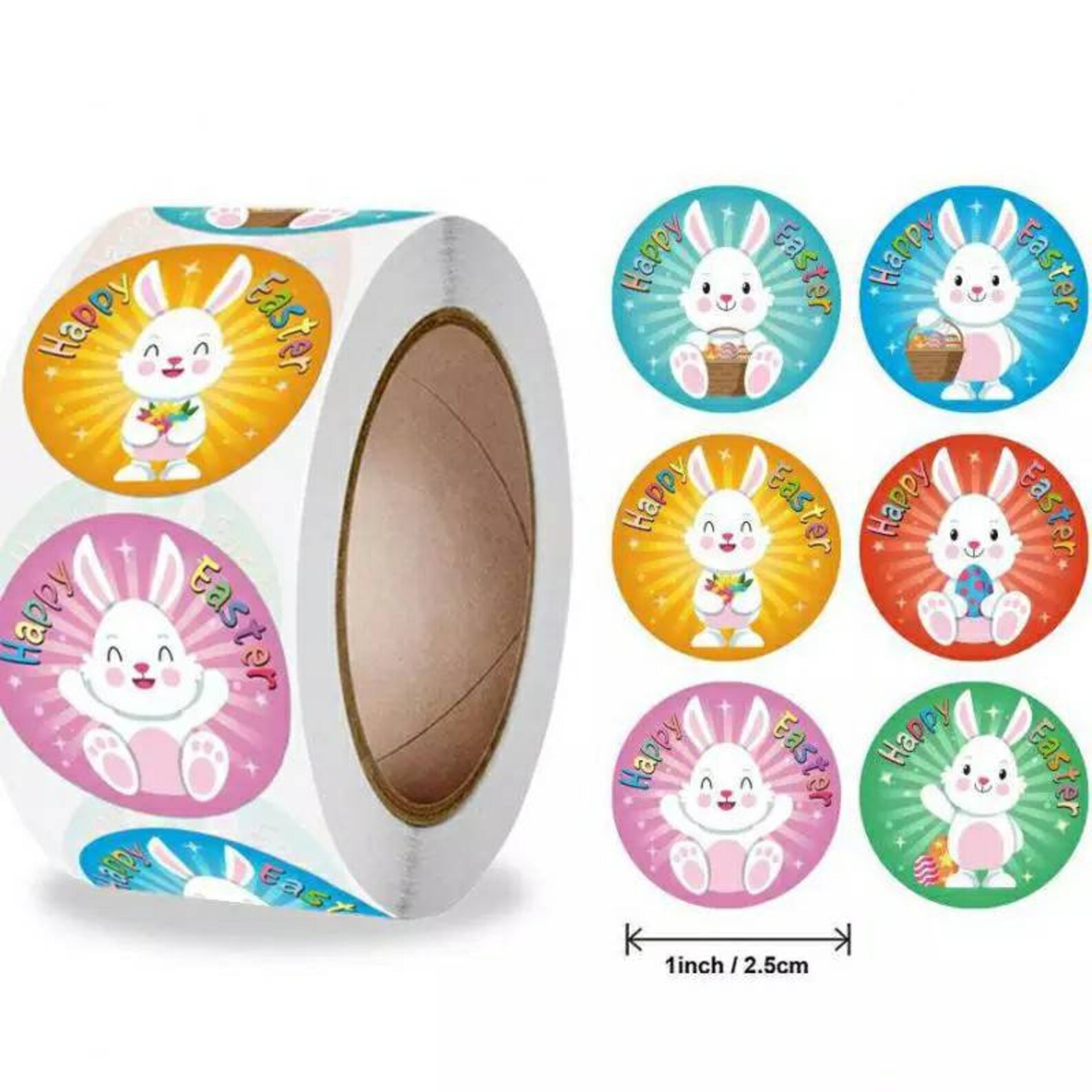 1inch Happy Easter Stickers Reward Stickers Easter Bunny Etsy