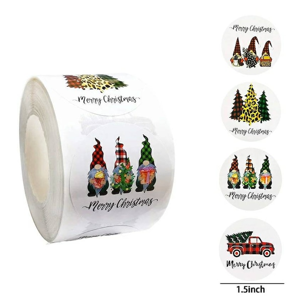 Merry Christmas Stickers Christmas Tree Elk Tags Labels Sealing Packaging Boxes Envelopes Party Gifts Wrapping Christmas Decorations