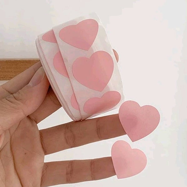 Heart Shaped Stickers Label Reward Stickers Album Planner Students Gift Love Pink Labels Sealing Packaging Party Favors Gift Decorative Card