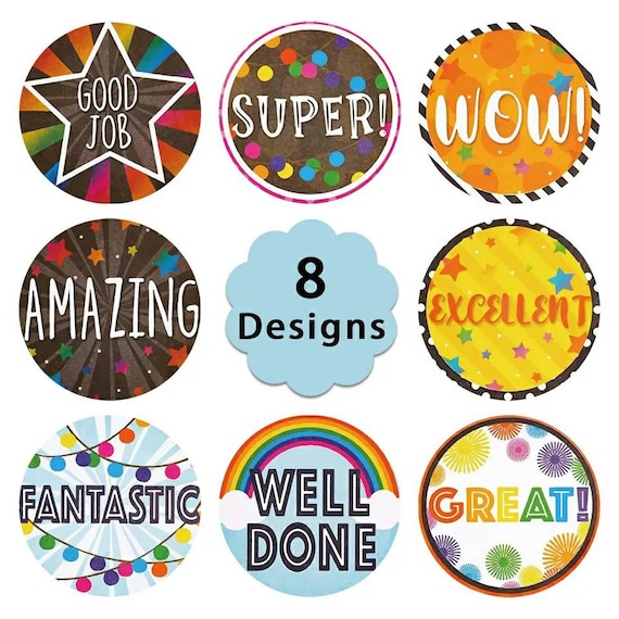 1INCH Motivational Stickers Students Reward Stickers Album Planner Notebook  DIY Well Done Stickers Teachers Kids Gift School Nursery Fun 