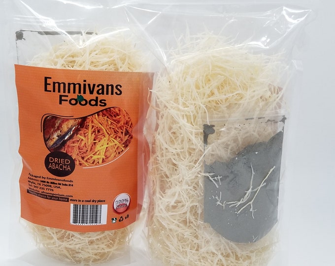 Abacha Shredded Cassava Bundle  With Ncha/Ngu  Palm Ash,15oz