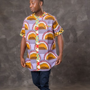 Men African Ankara Short Sleeve Shirt