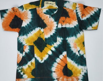 Kids  Adire African Prink Shirt Top