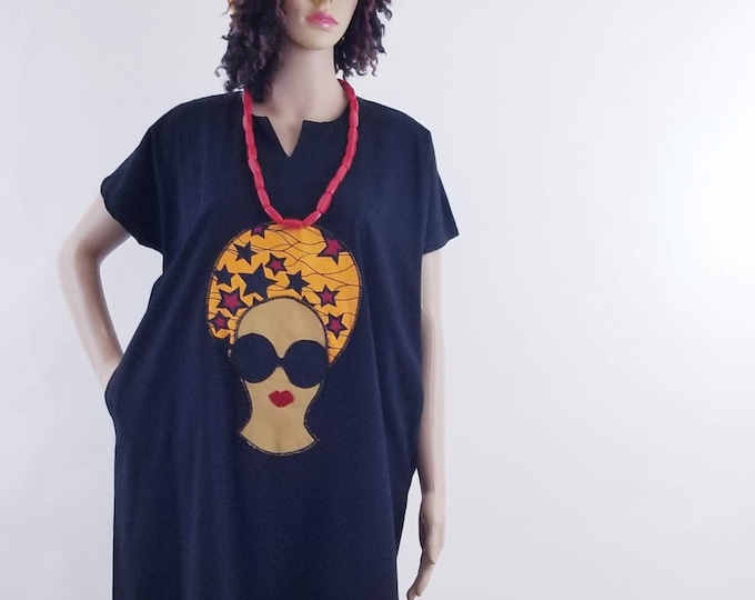Mama Africa Women African Traditional Ankara  Patch Mini Gown