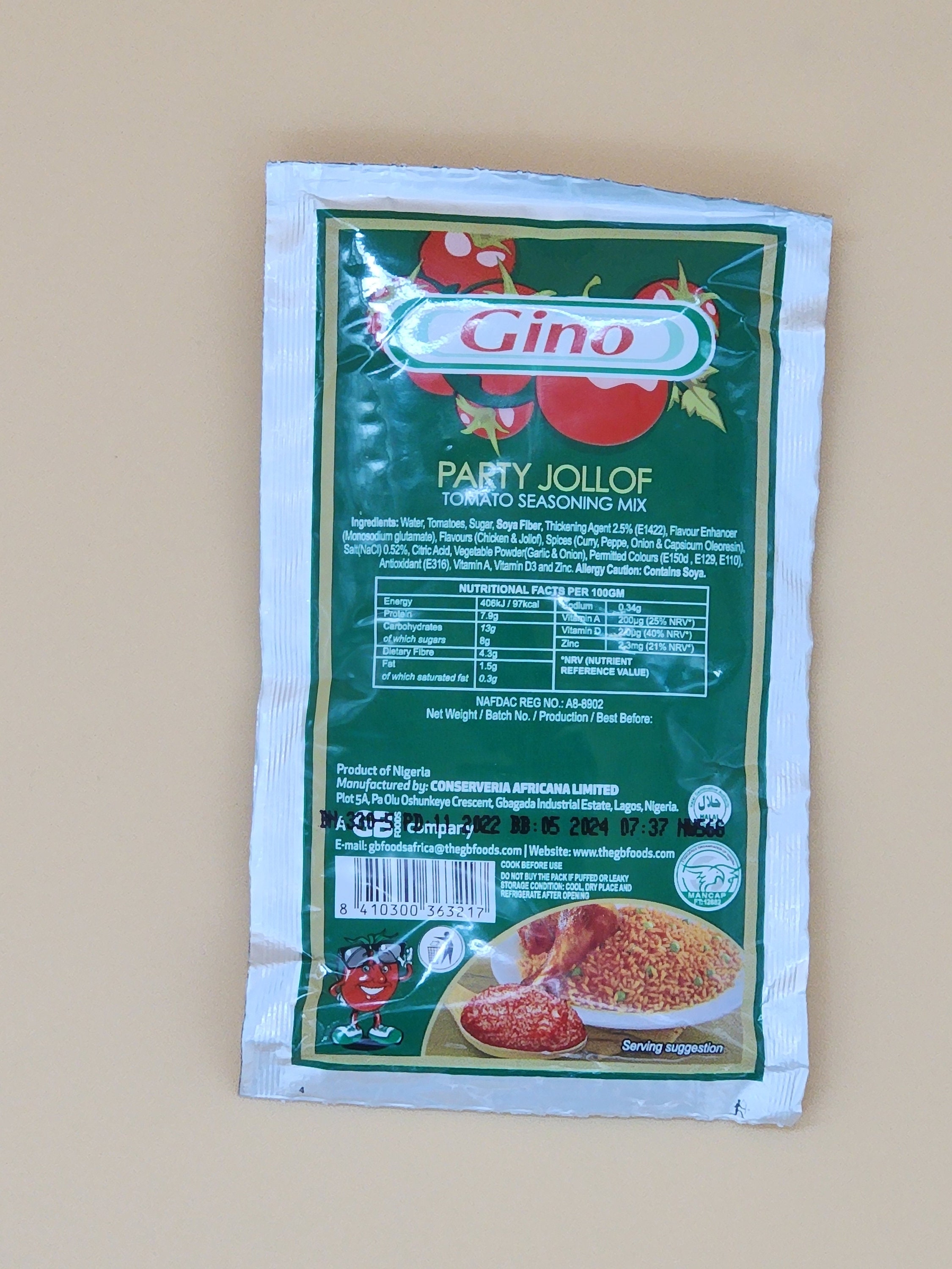 Gino Party Jollof Tomato Seasoning Mix , 3 Pack