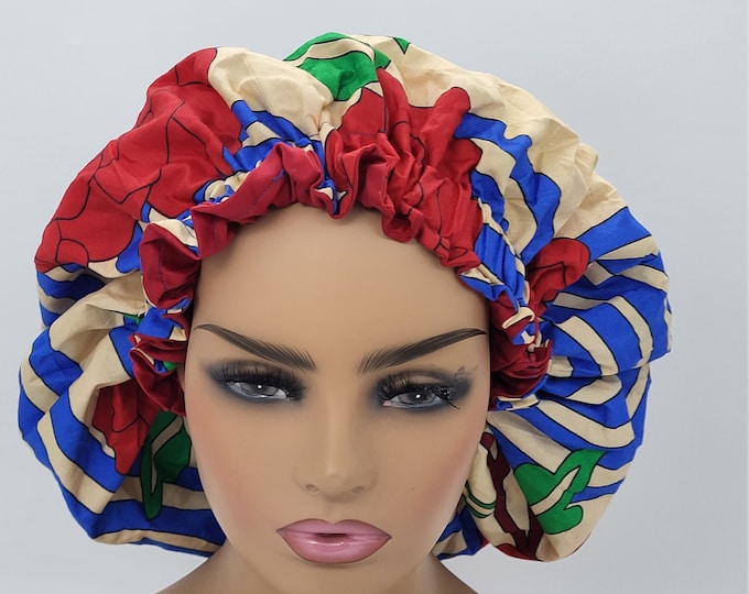 African Print Ankara Silk Reversible Bonnet