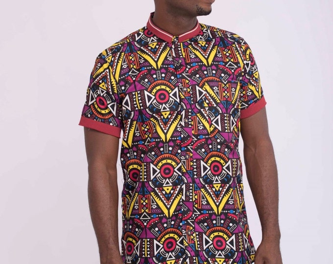 Efam African Ankara Print Tribal Men/ Women Shirt Top
