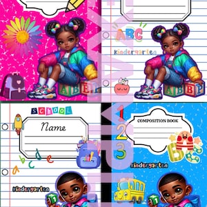 Composition Notebook Bundle, Back to School Printable, Composition Book Cover template