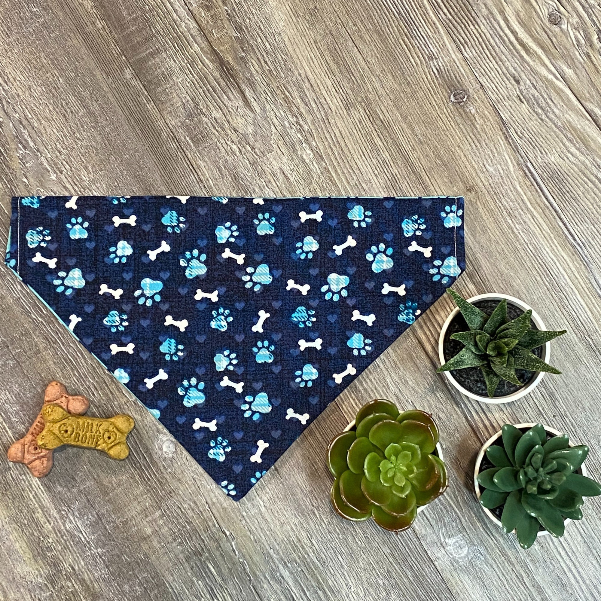 Dog Bandana Personalized Dog Bandana Over the Collar Bandana Reversible