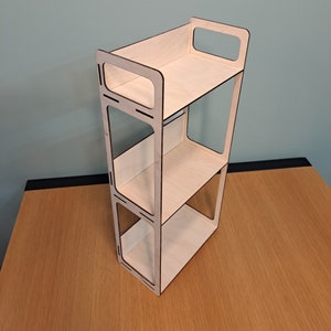 Lasergesneden displaystandaard SVG-bestanden, 3 plank displaystandaardbestanden, vectorbestanden voor hout lasersnijden DXF