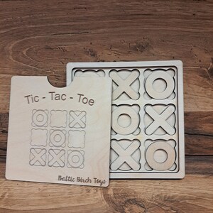 Laser Cut Tic Tac Toe SVG Template: Kids Game Puzzle (Digital Download)