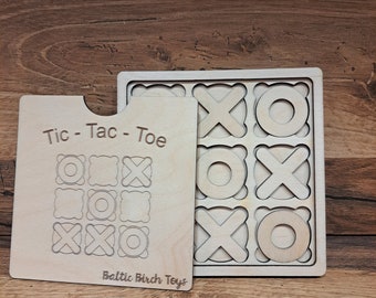 Laser Cut Tic Tac Toe SVG Template: Kids Game Puzzle (Digital Download)