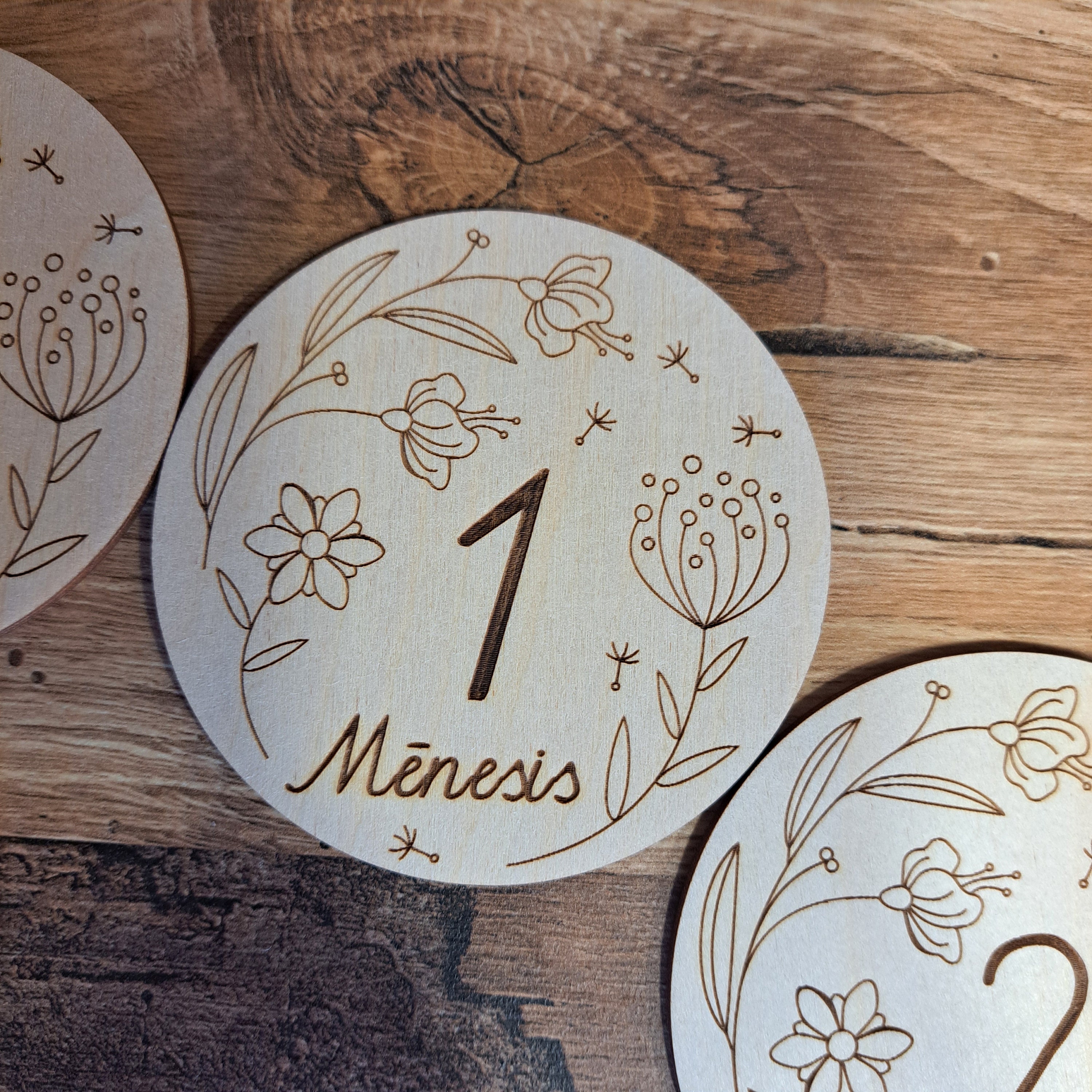 Laser Cut Baby Milestone Cards SVG DXF: Floral Design (digital Download ...