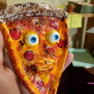 Original Pizza Nightmare (c) Clay Wall Hanging | Weird Food Art