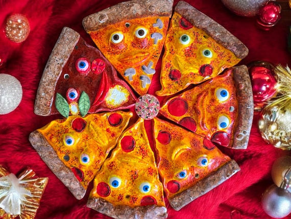 Original Pizza Nightmare (c) Clay Wall Hanging | Weird Food Art - Etsy