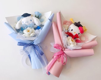 Sanrio Graduation Bouquet – Handmade Soap Flower & Plush Doll