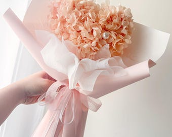 Preserved Pink Hydrangea Bouquet | Everlasting Floral Arrangement