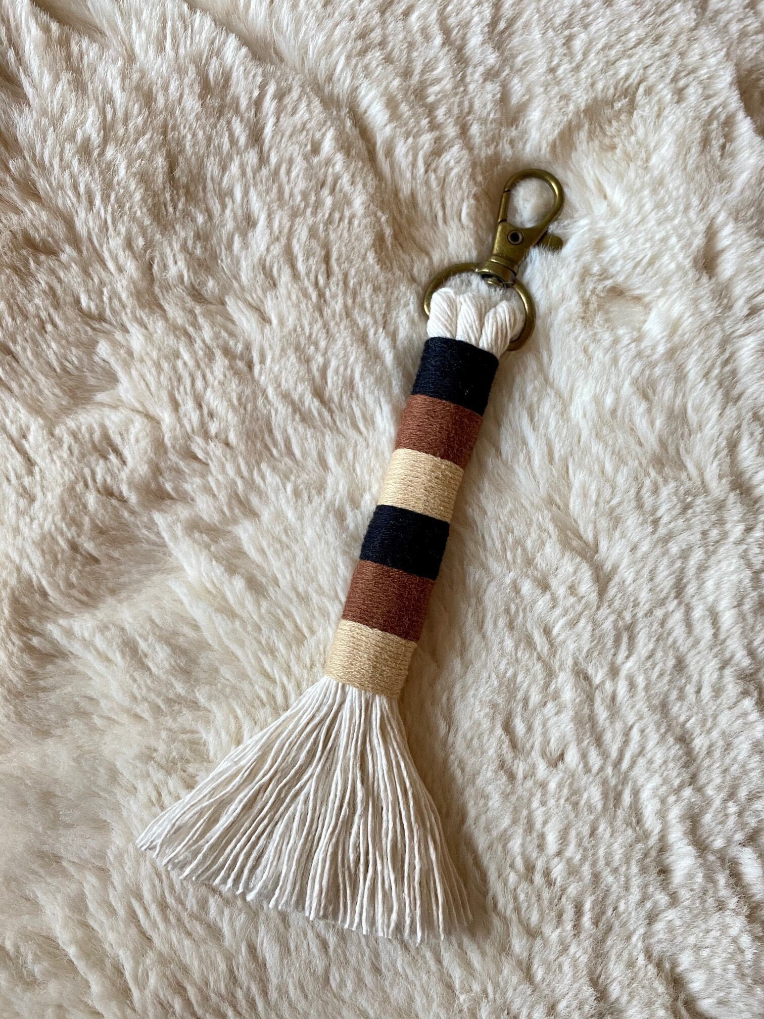Tassel Keychain Yarn Wrapped Keychain Purse Charm Bag Etsy UK