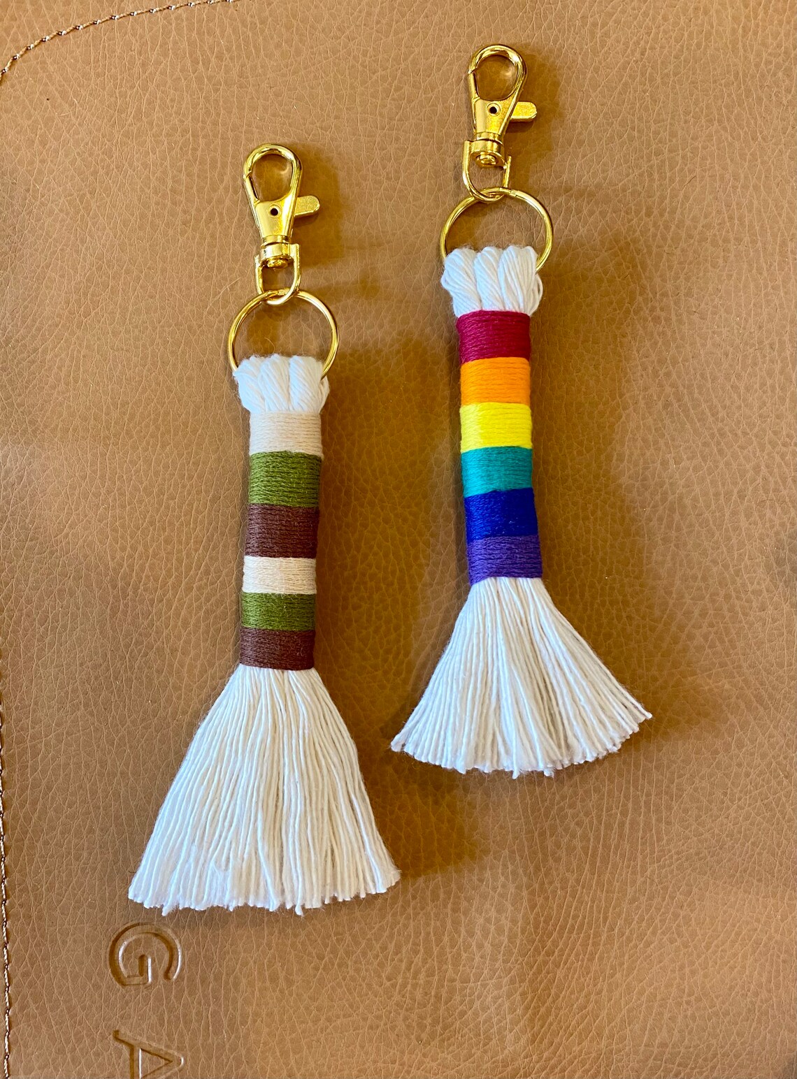 Tassel Keychain Yarn Wrapped Keychain Purse Charm Bag Etsy UK