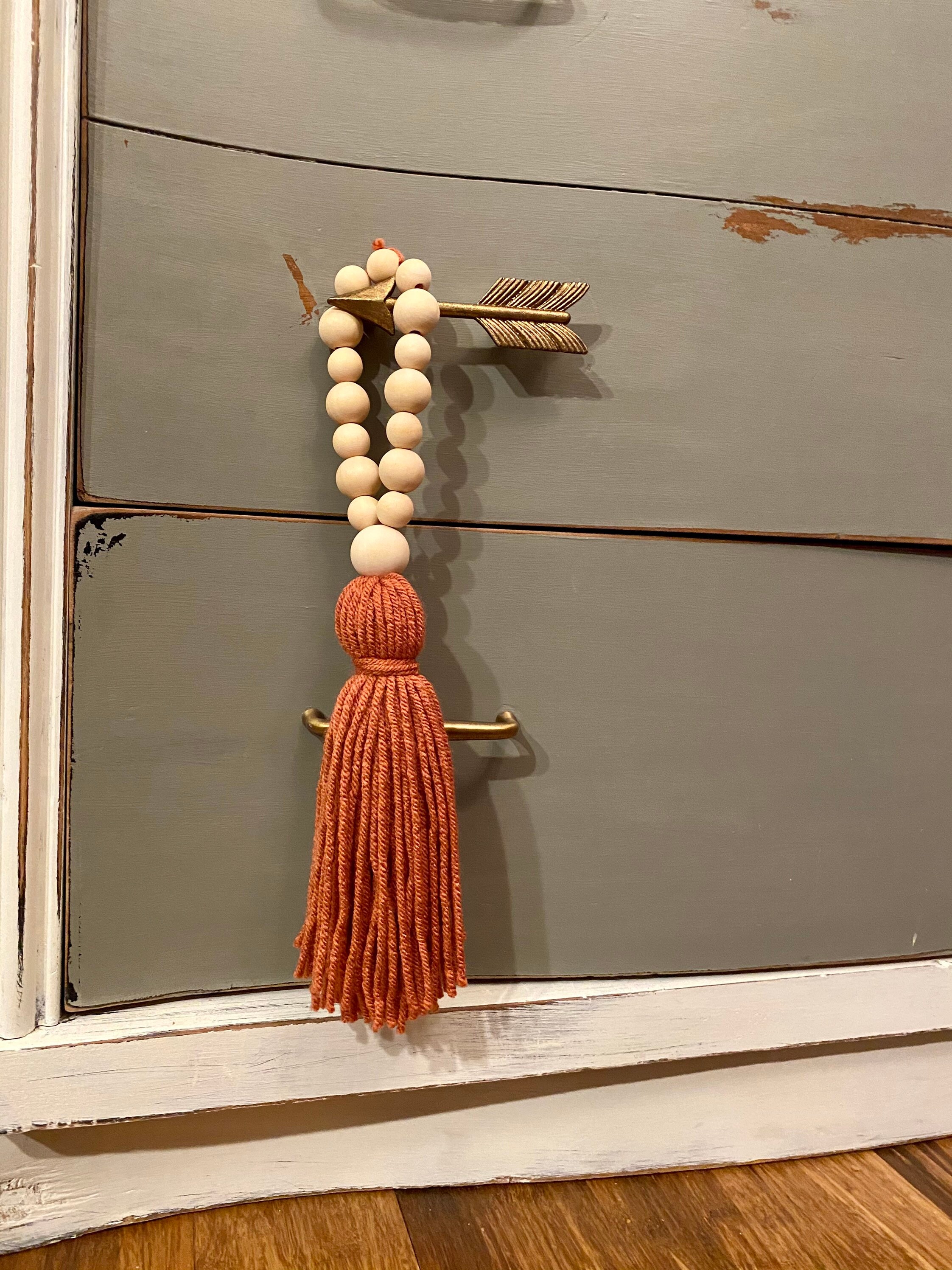 Door Knob Tassel Door Hanger Tassel Wooden Bead Tassel Etsy