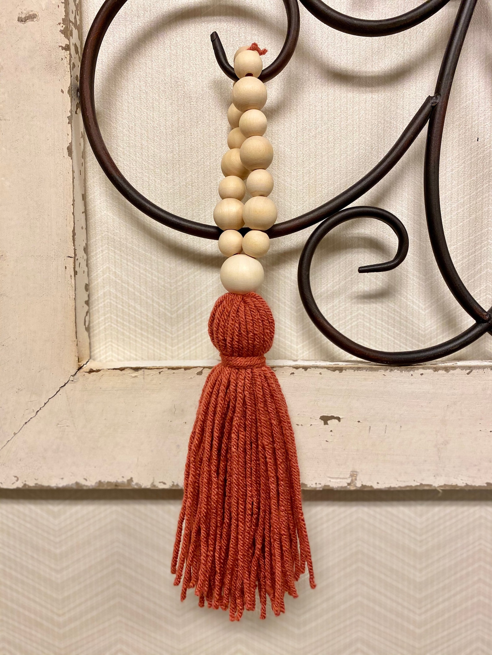 Door Knob Tassel Door Hanger Tassel Wooden Bead Tassel Etsy