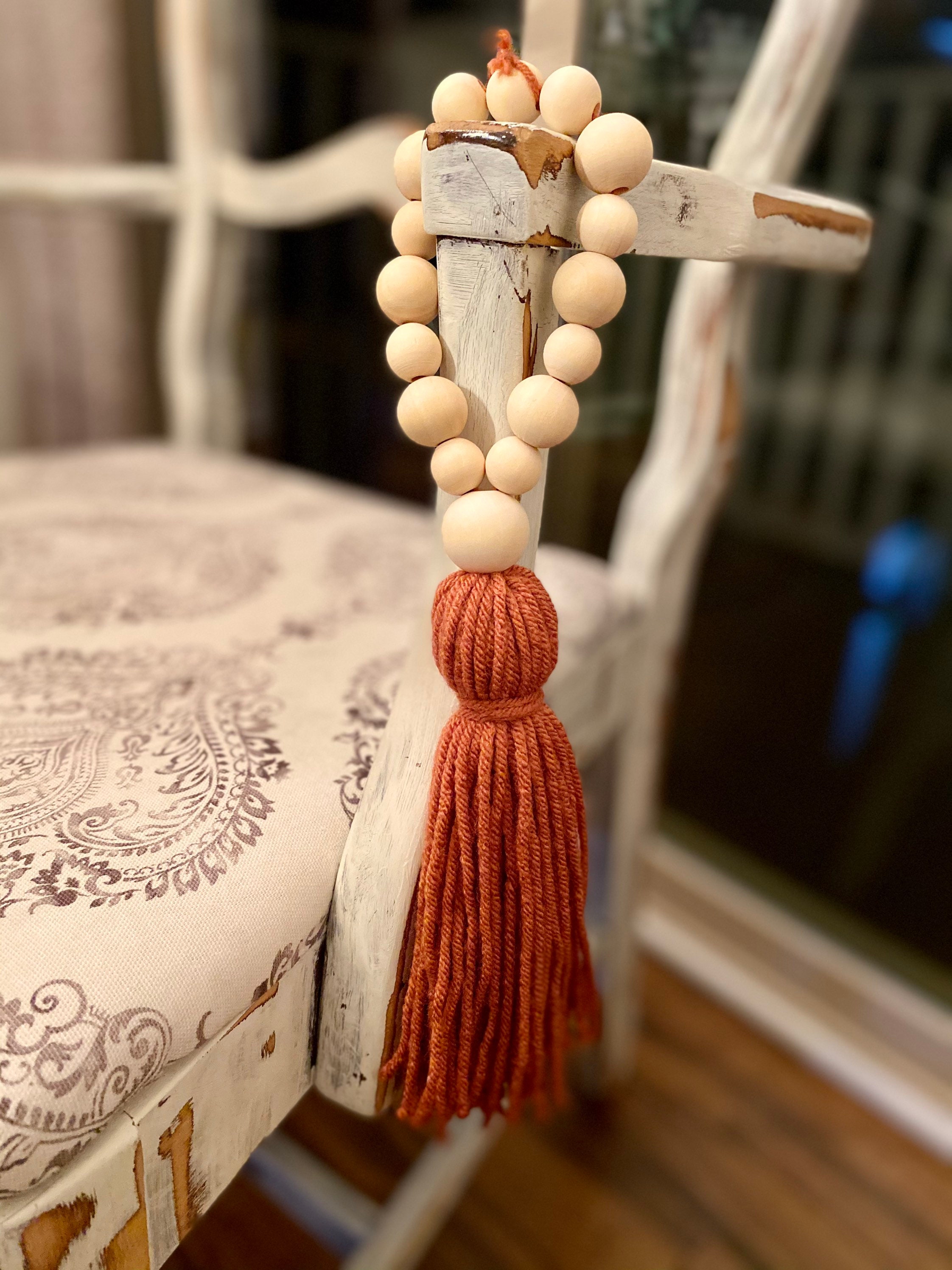 Door Knob Tassel Door Hanger Tassel Wooden Bead Tassel Etsy