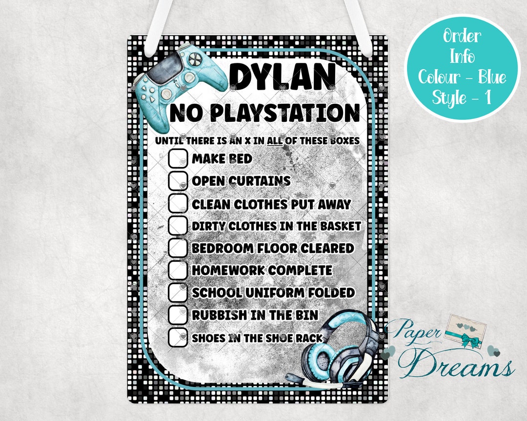 Personalized Gamer Chore Checklist: Wipe Clean, Reusable Sign - Etsy UK
