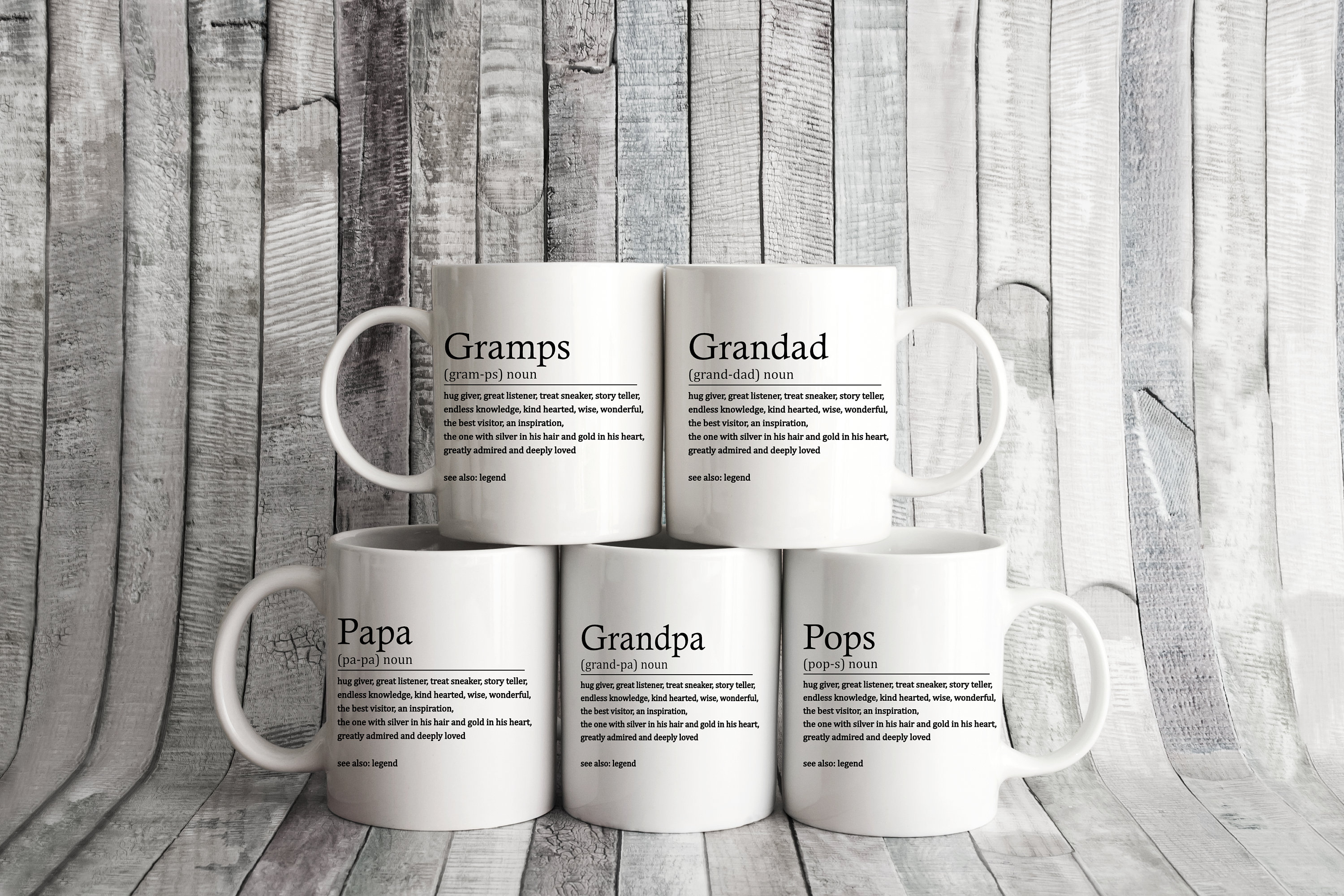 Grandad-Gramps-Grandpa-Pops-Papa-Grandfather -Word Definition Mug/Coaster/Mug & Coaster Set Father's Day Gift , Birthday Gift