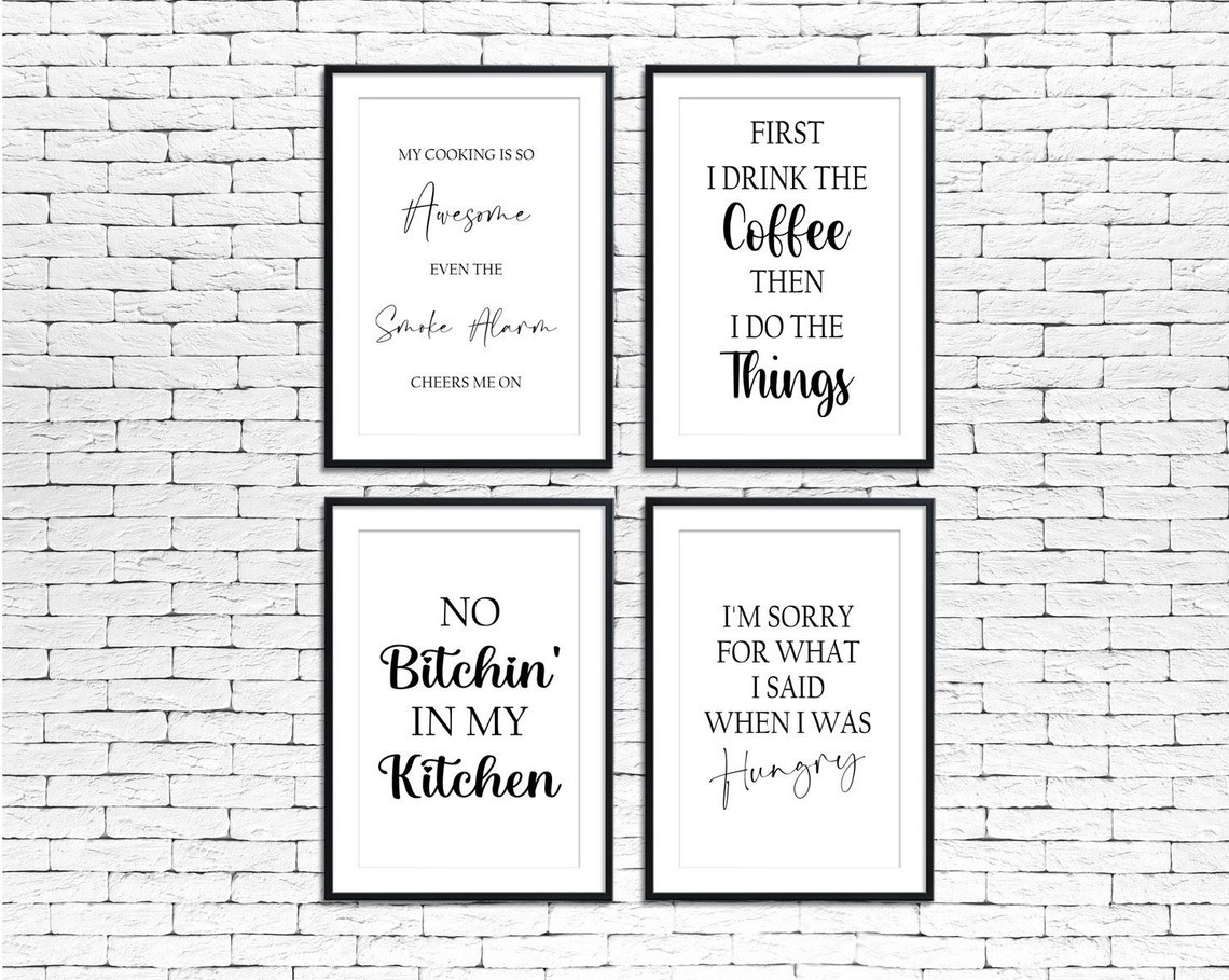 Kitchen Prints 16 Designs Kitchen Wall Art Black and White Etsy