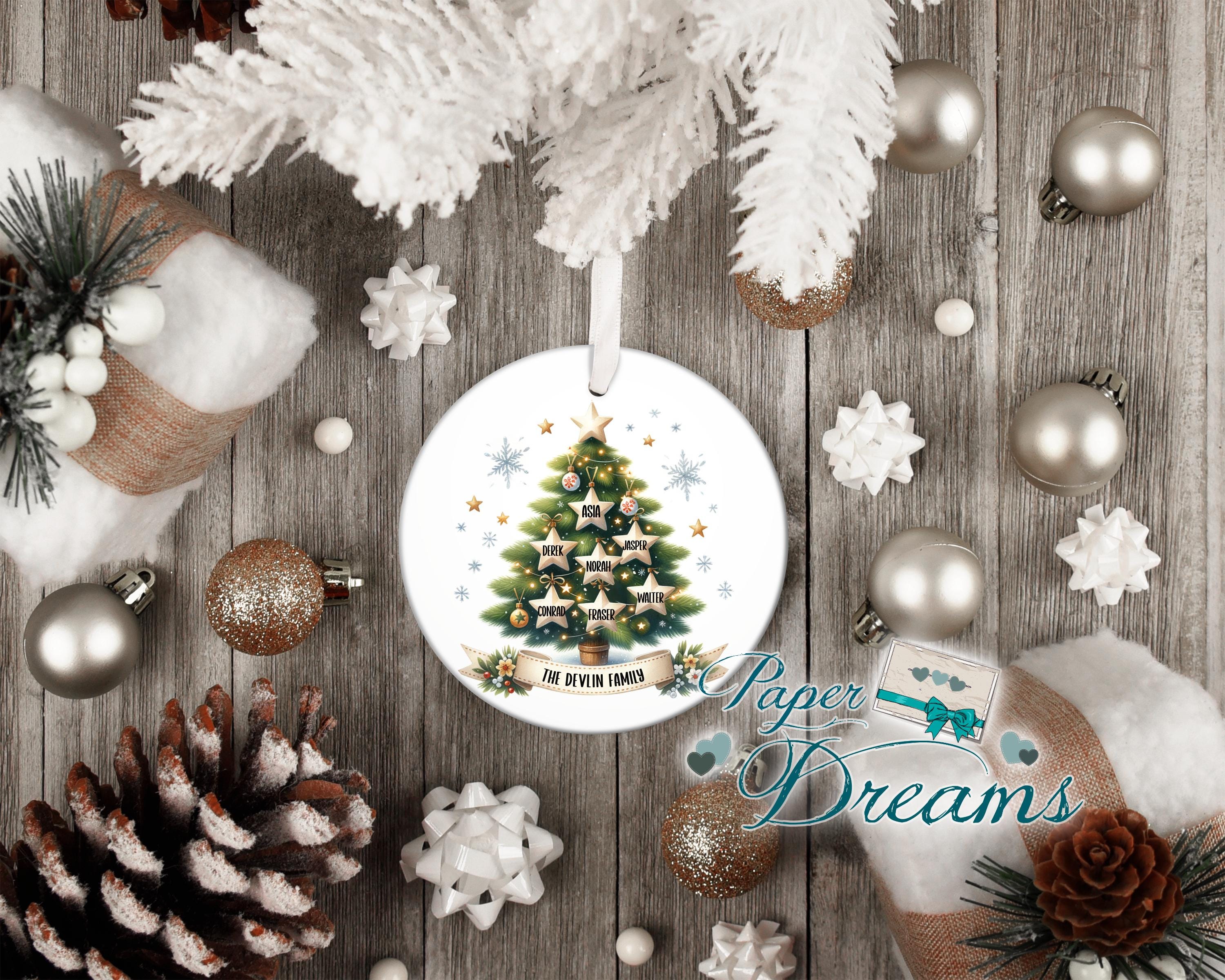 2024 Personalized Deer Christmas Ornaments Family Of 3,4,5,6,7,8