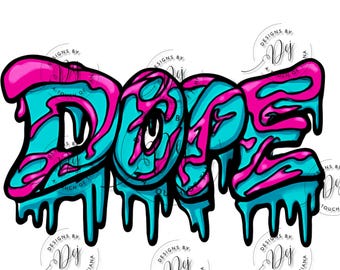 3 Differenr Color Dope Slime Drip Graffiti Art | Bold Urban Street Style Digital Download | DTF Print Ready PNG