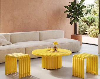 Modern Metal Round Profile Stool: Multi-Purpose Accent Table