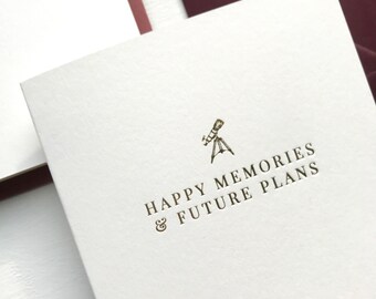 Happy Memories & Future Plans Gold Foiled Valentine's Card, Greeting Card, Anniversary Card, Minimal Valentine's Card