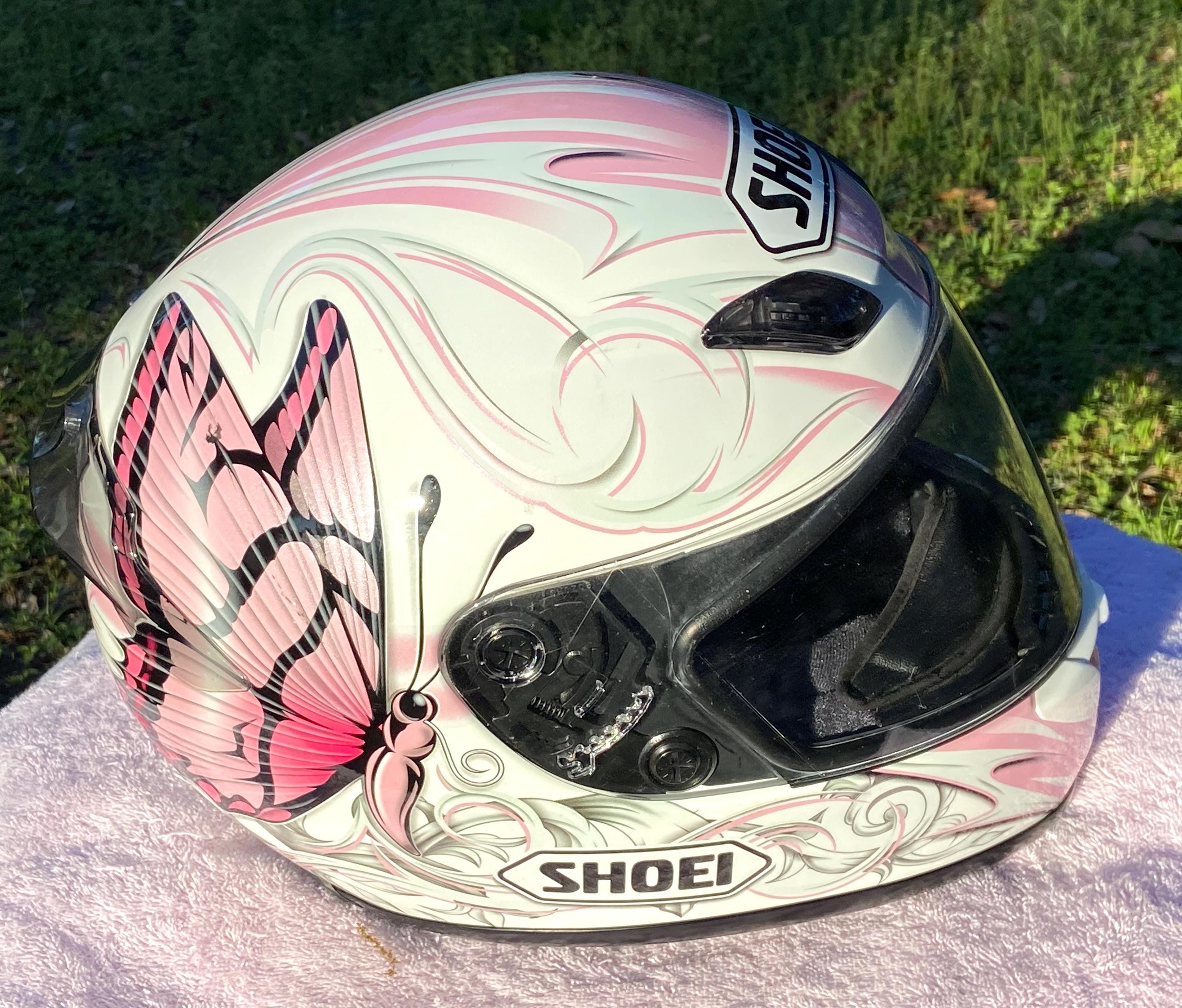 New~great~condition!!~shoei~woman~pink White~with Butterfly's