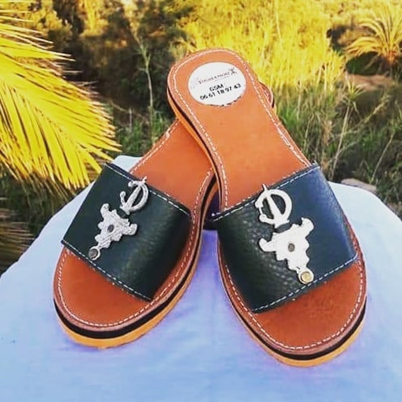 Handmade shoes Berber slipper women slippers gift for him Organic Leather Leather Shoes Moroccan shoes sandals Hand dyed Mules