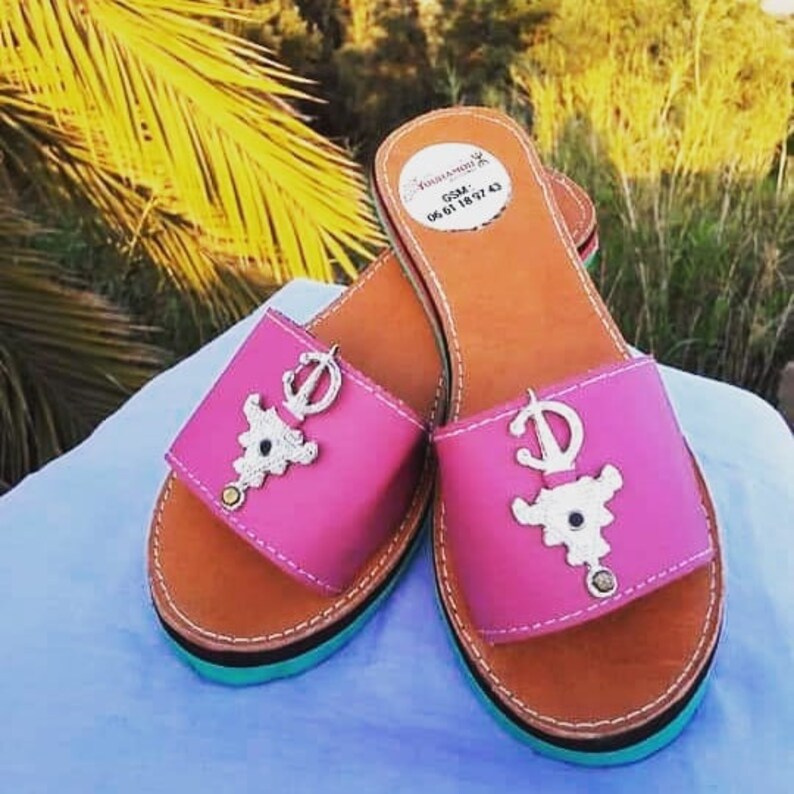 Handmade shoes Berber slipper women slippers gift for him Organic Leather Leather Shoes Moroccan shoes sandals Hand dyed Mules