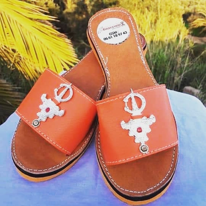 Handmade shoes Berber slipper women slippers gift for him Organic Leather Leather Shoes Moroccan shoes sandals Hand dyed Mules