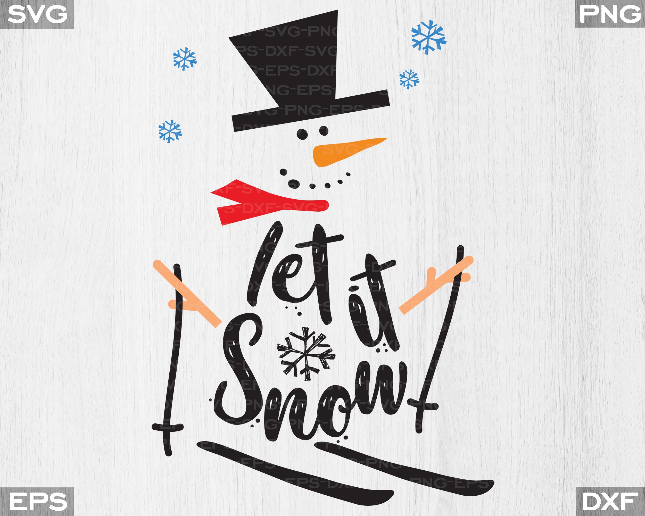 Snowman SVG Let It Snow Merry Christmas SVG Christmas SVG Etsy
