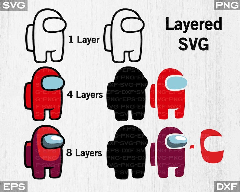 Download Among Us Layered Among Us SVG Video Game Svg Decal Mug | Etsy