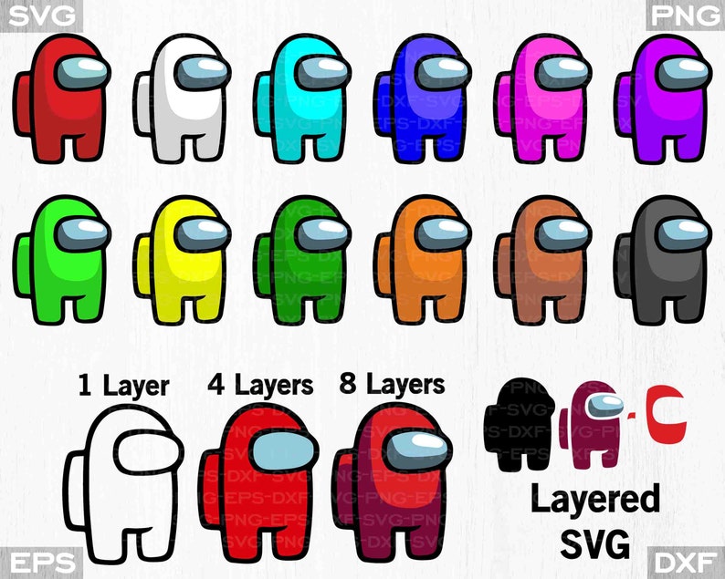 Download Among Us Layered Among Us SVG Video Game Svg Decal Mug | Etsy