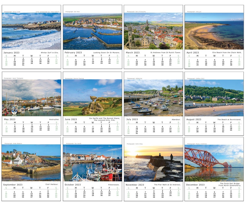 The Kingdom of Fife 2023 Desk Calendar Etsy Australia