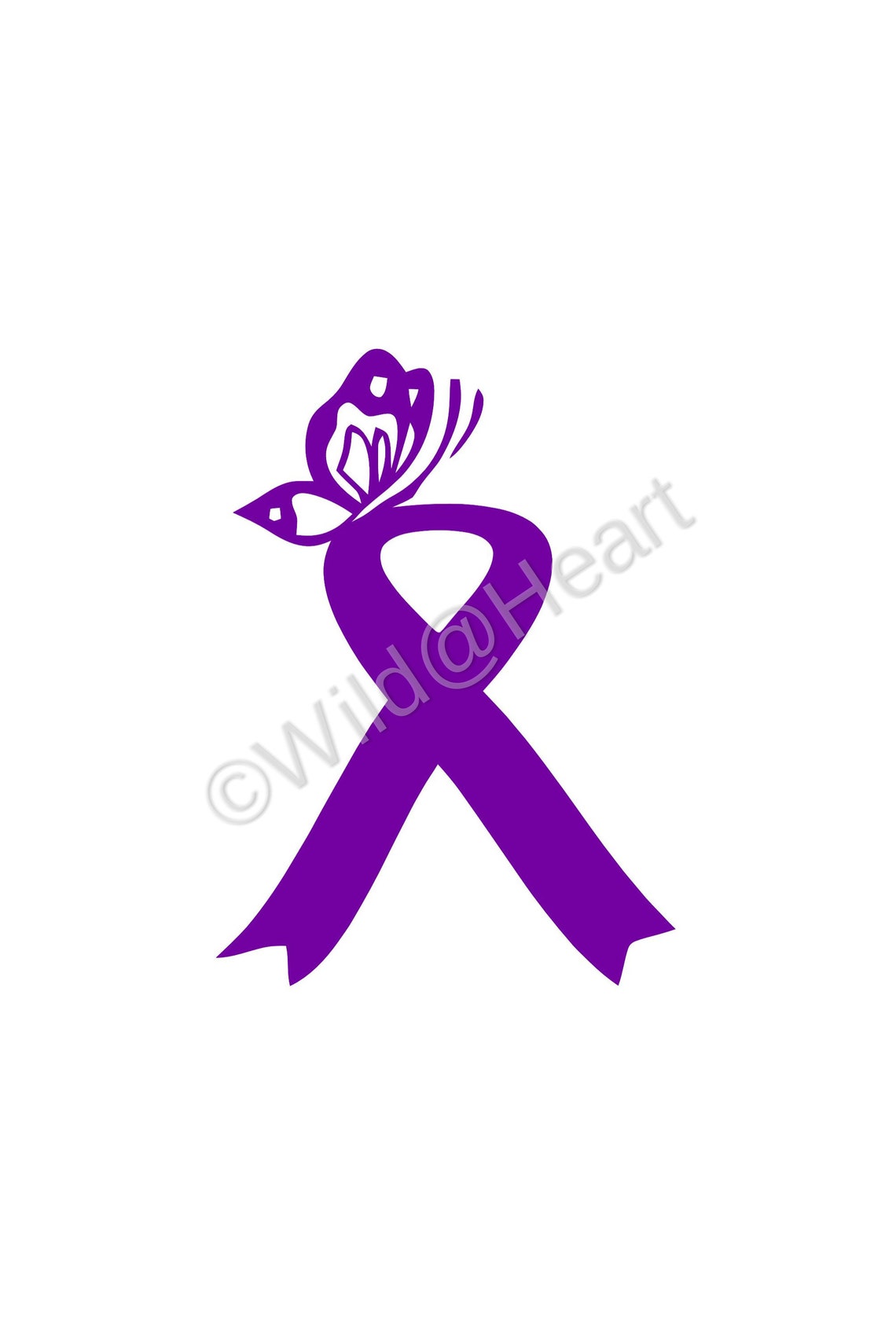 Purple Ribbon Butterfly SVG for Cricut plus JPG eps & PDF 4 Etsy