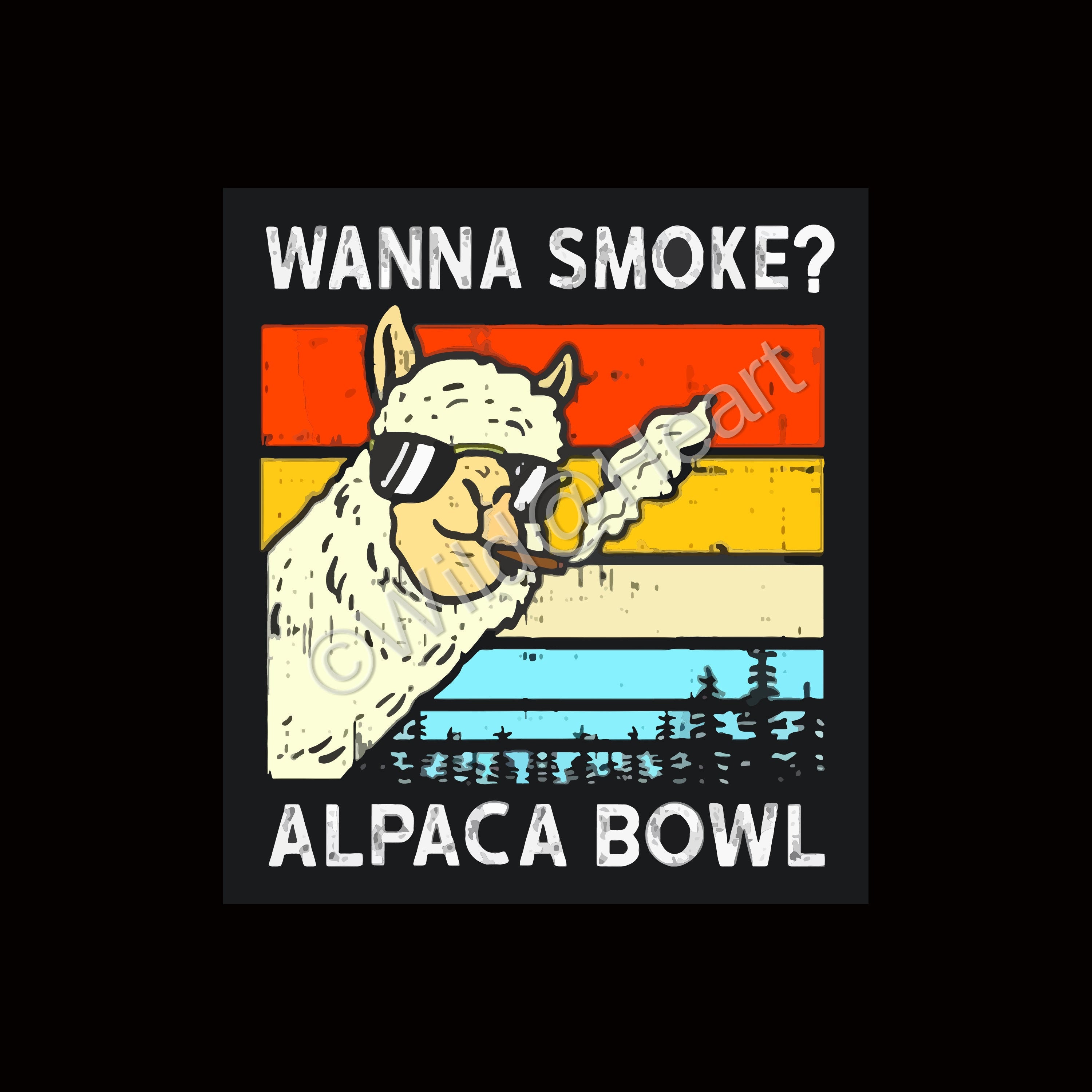 Wanna Smoke Alpaca Bowl Two Versions SVG for Cricut plus | Etsy