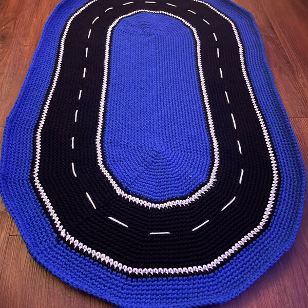 Crochet Race Track Rug Etsy