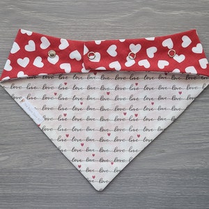 Love Script/Hearts Reversible dog bandana image 1