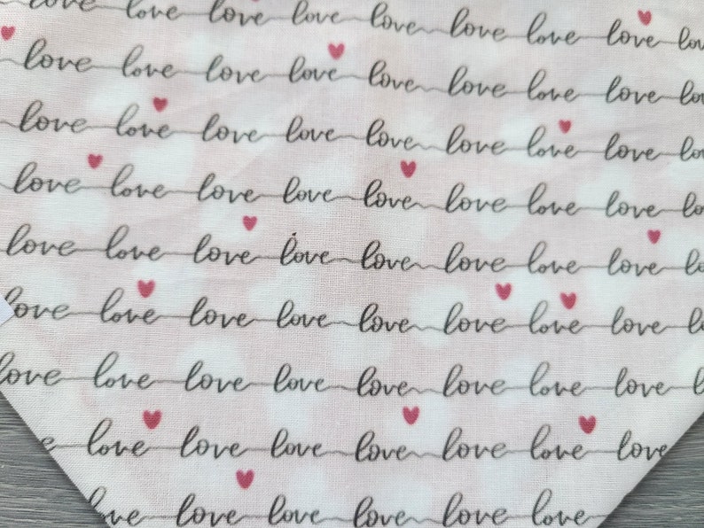 Love Script/Hearts Reversible dog bandana image 2