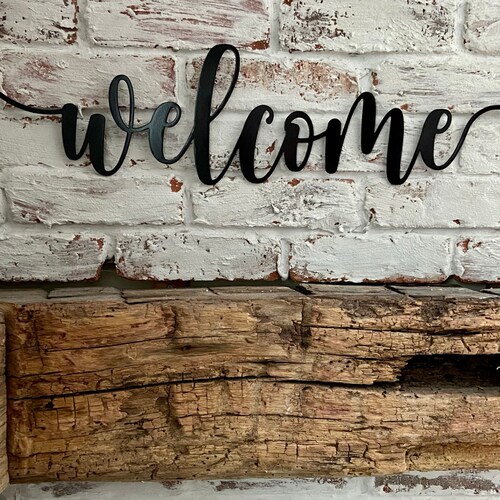 Welcome Sign Outdoor Metal Wall Art / Housewarming Gift / | Etsy