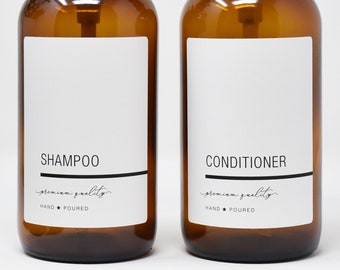 Modern Bathroom personal care and cleaning Labels • Waterproof • Contemporary Design • Personalized Labels • Modern Label Design Minimalist